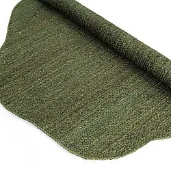 Unregelmäßig runder Juteteppich - San Francisco (militärgrün)