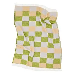 Decken - Wolldecke im Mischgewebe - Audrey Check (beige/grün/lila)