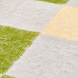 Decken - Wolldecke im Mischgewebe - Audrey Check (beige/grün/lila)