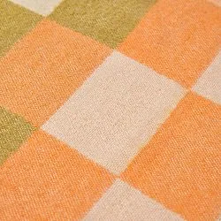 Decken - Wolldecke im Mischgewebe - Audrey Check (beige/gelb/orange)
