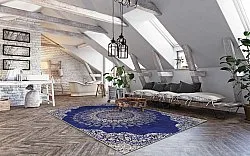 Wilton-Teppich - Sandrigo (blau/beige)