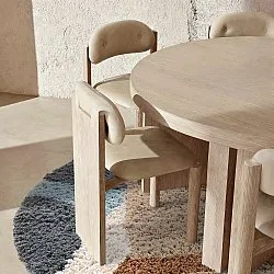 Rund Teppich - Cefalu Natural Cotton Shaggy (mehrfarbig)