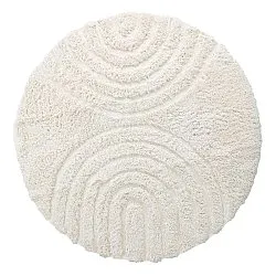 Rund Teppich - Lindos Natural Cotton Shaggy (weiß)