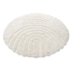 Rund Teppich - Lindos Natural Cotton Shaggy (weiß)