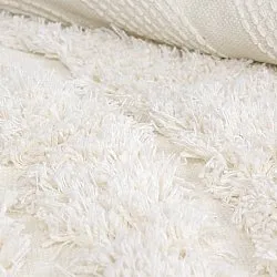 Rund Teppich - Lindos Natural Cotton Shaggy (weiß)