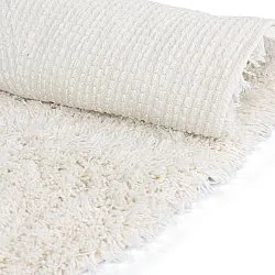 Rund Teppich - Lindos Natural Cotton Shaggy (weiß)