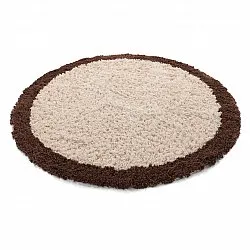 Rund Teppich - Sagres Natural Cotton Shaggy (offwhite/braun)