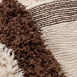 Rund Teppich - Sagres Natural Cotton Shaggy (offwhite/braun)