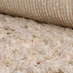 Rund Teppich - Sagres Natural Cotton Shaggy (offwhite/braun)