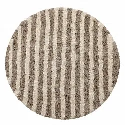 Rund Teppich - Thira Stripe Cotton Shaggy (creme/taupe)