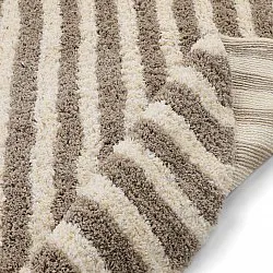 Rund Teppich - Thira Stripe Cotton Shaggy (creme/taupe)