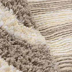 Rund Teppich - Thira Stripe Cotton Shaggy (creme/taupe)