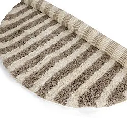 Rund Teppich - Thira Stripe Cotton Shaggy (creme/taupe)