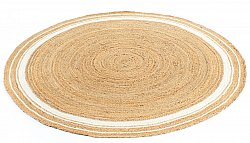 Runde Teppiche - Bundi (jute/weiß)