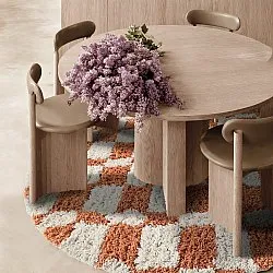 Rund Teppich - Atrani Natural Cotton Shaggy (orange)
