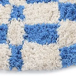 Rund Teppich - Atrani Natural Cotton Shaggy (blau)