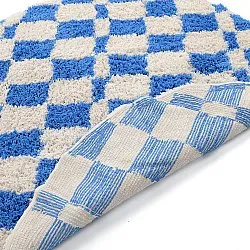 Rund Teppich - Atrani Natural Cotton Shaggy (blau)