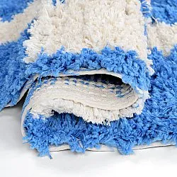 Rund Teppich - Atrani Natural Cotton Shaggy (blau)