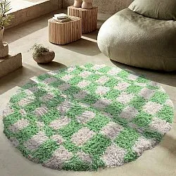 Rund Teppich - Atrani Natural Cotton Shaggy (grün)