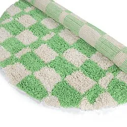 Rund Teppich - Atrani Natural Cotton Shaggy (grün)