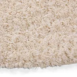 Rund Teppich - Begur Natural Cotton Shaggy (offwhite/burgunder)