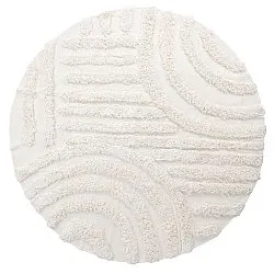 Rund Teppich - Cazorla Natural Cotton Shaggy (cremefarben)