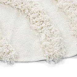 Rund Teppich - Cazorla Natural Cotton Shaggy (cremefarben)