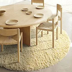 Rund Teppich - Combarro Solid Cotton Shaggy (hellgelb)