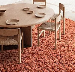 Rund Teppich - Combarro Solid Cotton Shaggy (hellorange)