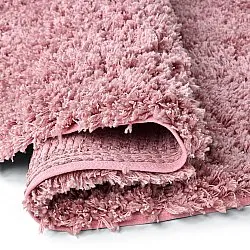 Rund Teppich - Combarro Solid Cotton Shaggy (hellrosa)