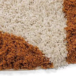 Rund Teppich - Kalymnos Natural Cotton Shaggy (offwhite/ocker)