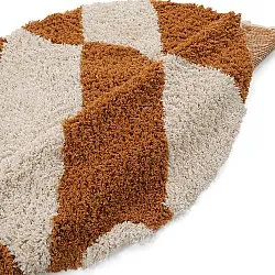 Rund Teppich - Kalymnos Natural Cotton Shaggy (offwhite/ocker)