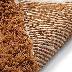 Rund Teppich - Kalymnos Natural Cotton Shaggy (offwhite/ocker)