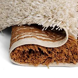 Rund Teppich - Kalymnos Natural Cotton Shaggy (offwhite/ocker)