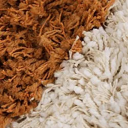 Rund Teppich - Kalymnos Natural Cotton Shaggy (offwhite/ocker)