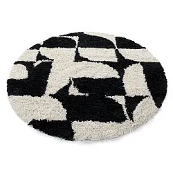 Rund Teppich - Marvao Natural Cotton Shaggy (offwhite/schwarz)