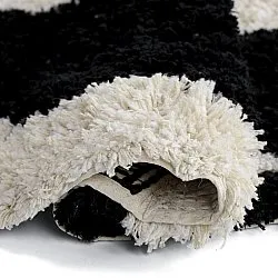 Rund Teppich - Marvao Natural Cotton Shaggy (offwhite/schwarz)