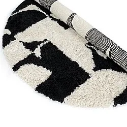Rund Teppich - Marvao Natural Cotton Shaggy (offwhite/schwarz)