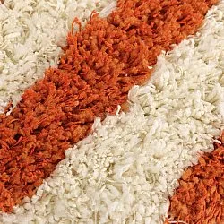 Rund Teppich - Thira Stripe Cotton Shaggy (hellgelb/hellorange)