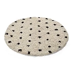 Rund Teppich - Soria Natural Cotton Shaggy (offwhite/schwarz)