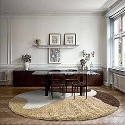Runde Teppiche - Chiniot (braun/beige/weiß)