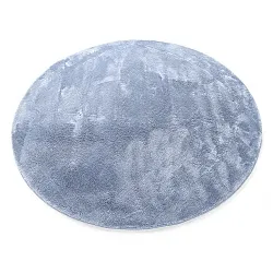 Runde Teppiche - Aranga Super Soft Fur (stahlblau)
