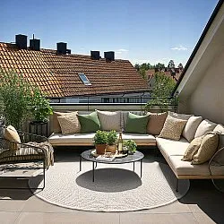 Rund Teppich - Indoor/Outdoor Arlo (cremefarben)