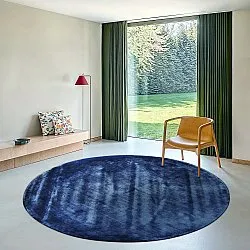 Rund Teppich - Jodhpur Special Luxury Edition Viskose (blau)