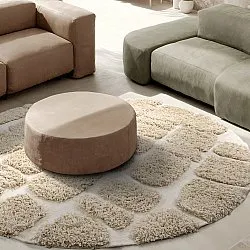 Rund Teppich - Otranto Natural Cotton Shaggy (cremefarben)
