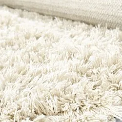 Rund Teppich - Fassale Hand Woven Wool Shaggy (weiß)