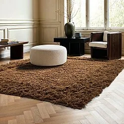 Hochflorteppiche - Melilla Hand Woven Wool Shaggy (braun)