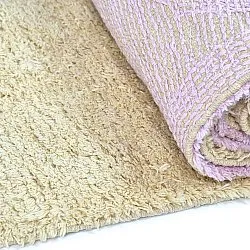 Hochflorteppiche - Amira Natural Cotton Shaggy (beige/lila)
