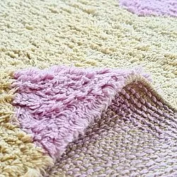 Rund Teppich - Amira Natural Cotton Shaggy (beige/lila)