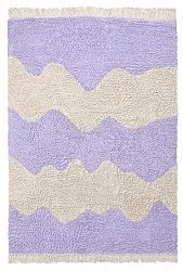 Hochflorteppiche - Amira Natural Cotton Shaggy (lila/beige)